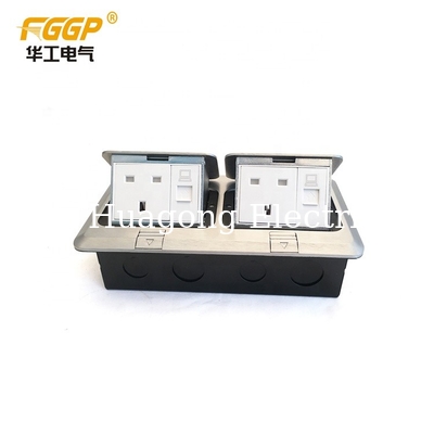 Residential 13a Double Pop Up Floor Socket Box With Rj45