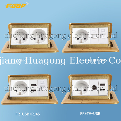 Phosphor Bronze 16A Brass Floor Socket Box Double Sealing