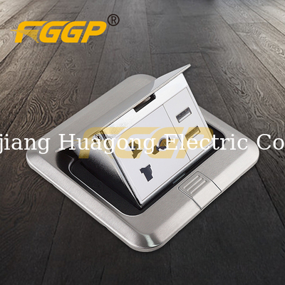 Residential Pop Up Floor Socket SS ODM 3 Pin Floor Outlets