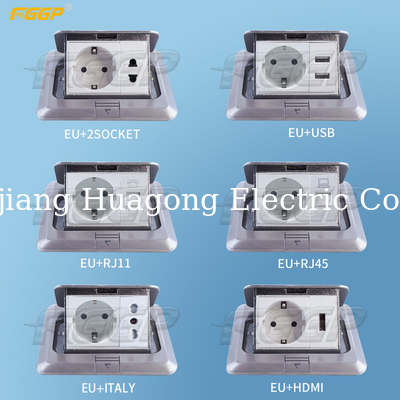 2 Way Pop Up Floor Socket RJ45 Computer Internet Outlet Sockets