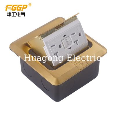 Computer Charging Pop Up Floor Socket Brass Panel GFCI Socket Outlet