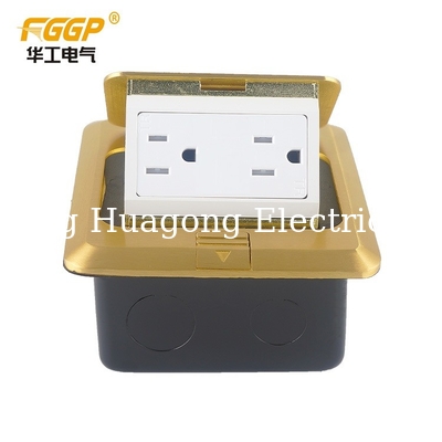 Residential US Type Pop Up Floor Socket 15A Aluminum Alloy