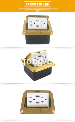 Flush Floor Mounted 60Hz Pop Up Outlets Dual Receptacle With USB Type C