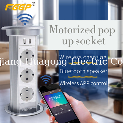 Table Mounted Motorized Pop Up Socket With USB Type C For Conference