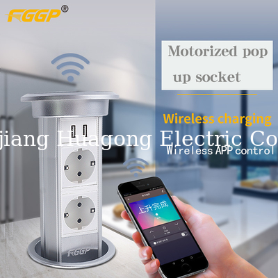 Worktop Recessed Concealed Motorized Pop Up Outlet 10A 250V
