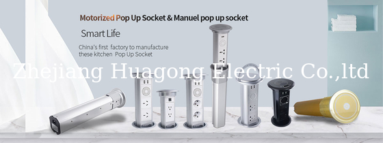 Motorized Hidden Kitchen Pop Up Sockets Anti Pinch Kitchen Counter Sockets