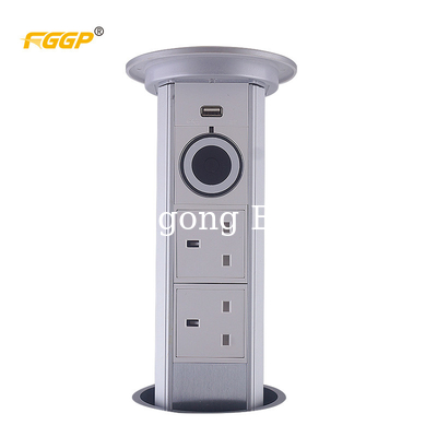 5A Kitchen Pop Up Sockets Motorized Pop Up Desktop Socket With Wireless Charger