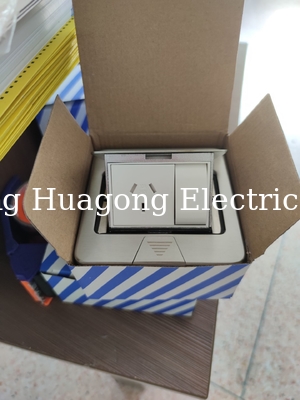 Aluminum Alloy Pop Up Floor Socket Wire Drawing With 3 Modules