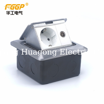 Residential AV Audio Video Floor Mounted Electrical Sockets With Steel Box