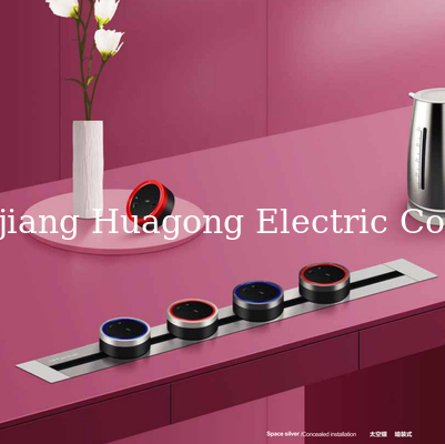 Aluminum Wall Power Track Socket Embedded Orbital Electrical Outlet Panel