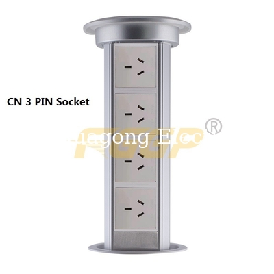 IP44 Waterproof Kitchen Power Outlet Anti Pinch Motorized Pop Up Socket