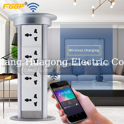 180mm Electrical Power Outlet Retractable Hand Pull Pop Up Socket