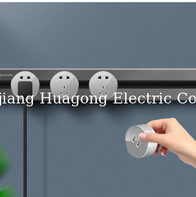 Office Desk Power Track Electric Socket Outlet Self Grounding Multi Smart Plug