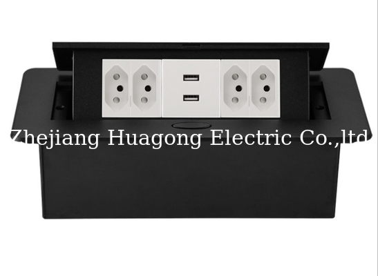 Brazil OEM Kitchen Office Table Pop Up Outlets Self Grounding Waterproof Floor Outlet