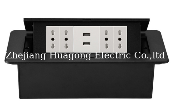 Aluminum Alloy Tabletop Pop Up Power Outlet Socket Standard Grounding Residential