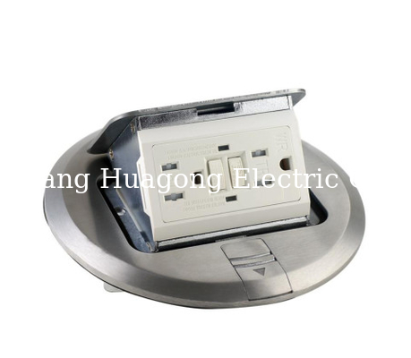 Gfci Electrical Round Floor Socket 20A American Pop Up Outlet Aluminum