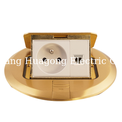 Coin Open Round Waterproof Floor Socket Box With 2Pin Universal Outlet