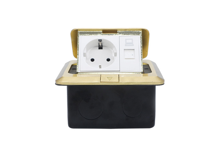 16A 250V RJ45 Floor Socket , Brass Alloy Floor Outlets In Concrete ...