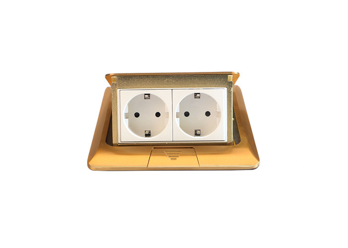 Plug Sockets Rosen Inn Florida Golden Brass Twins Electrical Socket Pop Up Floor Outlet For Hotel ...