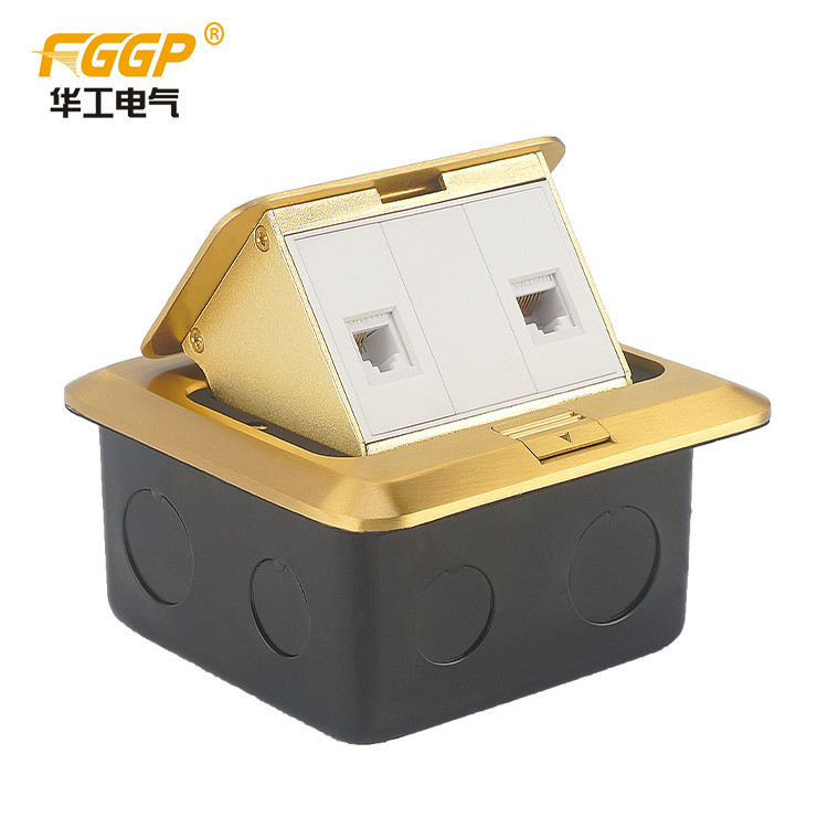 Popular CAT 6 Network 2 Port RJ45 Floor Socket , Electrical Floor Box