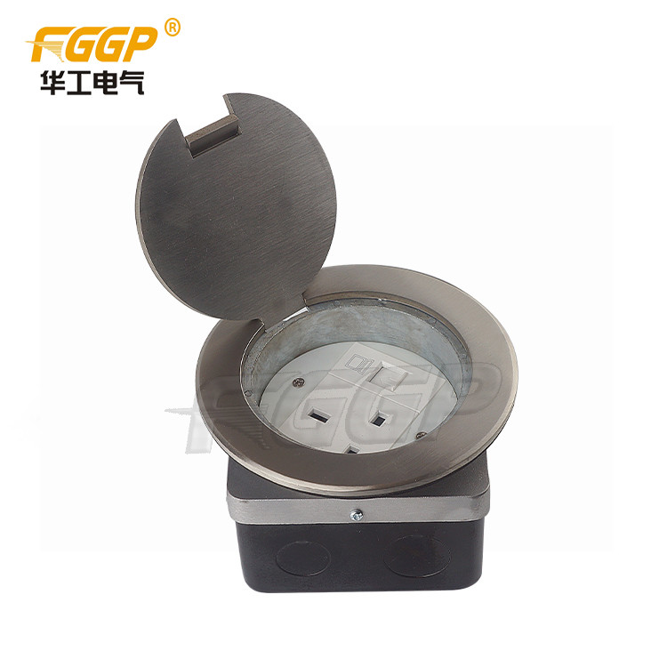 Normal / Soft Round Stainless Steel Pop Up Electrical Floor Box Power ...