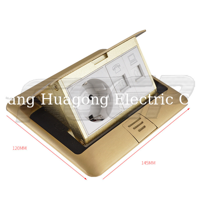 Golden CE Pass Rj45 Floor Socket Outlet Mounted Brazil With USB Charger