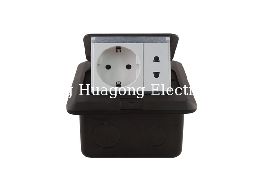 Home Waterproof Floor Outlet Box Cat6 Network 16A Power Socket Slow Pop Up