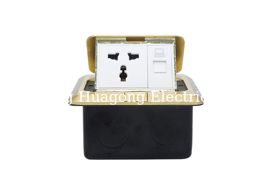 IP20 Universal RJ45 Floor Socket Golden Polishing Panel Space - Saving Design