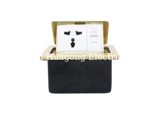 Pop - Up RJ45 Floor Socket With Universal Power Outlet For Computer Room