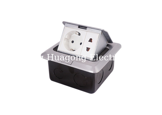 Home / Office Floor Mounted Power Sockets Square Shape Drawnench Silver Color