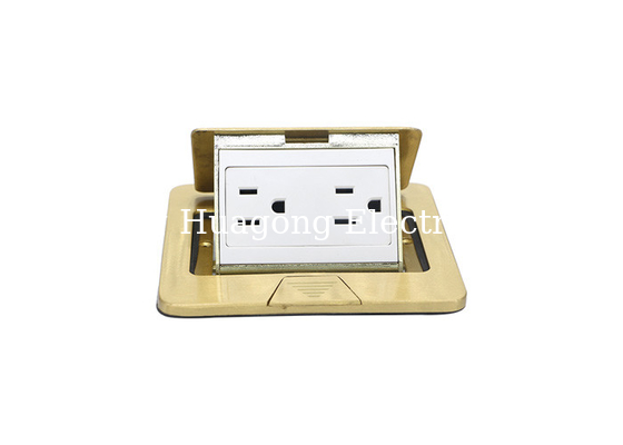 Residential Double Floor Socket With White 15A 125V Decora Tamper Receptacle