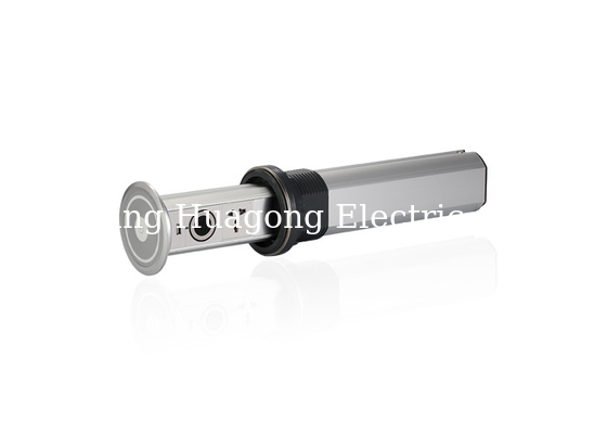 Silver Finish Kitchen Pop Up Sockets , Pop Up Electrical Outlets For Kitchen Islands