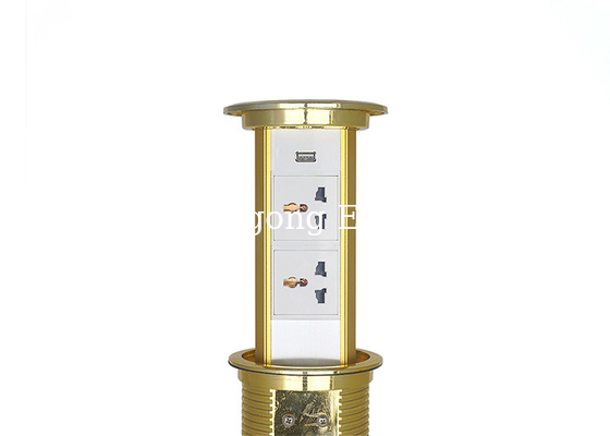 Golden Round Kitchen Pop Up Sockets , Pop Up Receptacles Kitchen Countertop