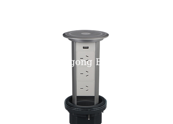 Fire - Proof Pop Up Kitchen Electrical Plugs 102mm Cutout High Temperature Resistant