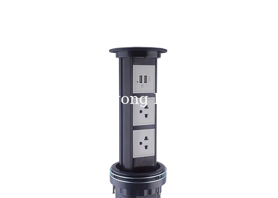 Silver Body Kitchen Pop Up Sockets , Pop Up Outlet Kitchen For Different Standard Plugs