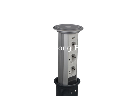 Up And Down Automatically Lifting Kitchen Pop Up Power Tower With European CEE 7 Schuko Outlets