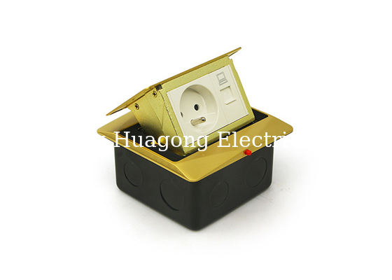 Brass Top IP Rated Floor Socket Pop -  Up Design With CE / ISO Certification