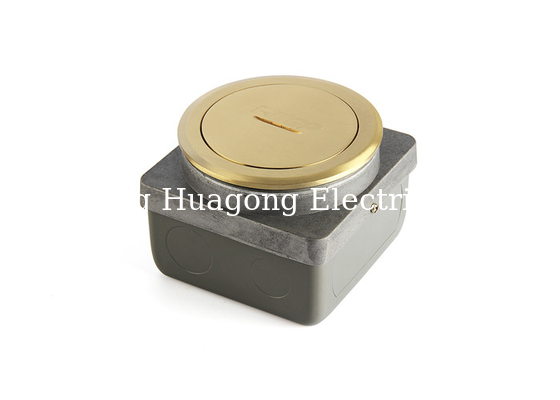 Golden Color Round Floor Socket Brass Circle Cover Coin Open Assembly Kit