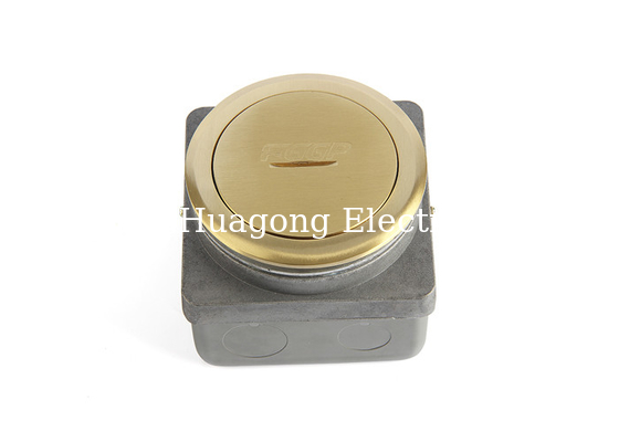 Golden Color Round Floor Socket Brass Circle Cover Coin Open Assembly Kit