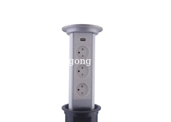 250V 16A Pop Up Counter Outlet , Electric 3 x Israel Office Table Pop Up Counter Plugs