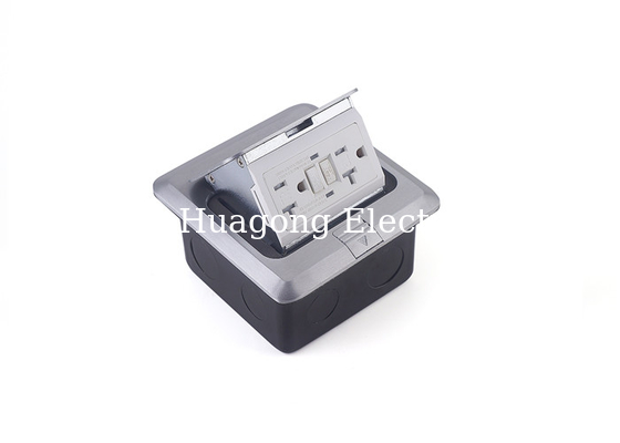 Square Shape Waterproof Floor Outlet Pop Up Design GFCI Tamper Resistant