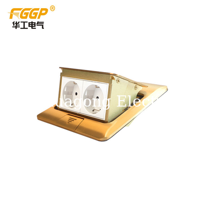 Hotel / Airport Double Floor Socket , European Standard Twin Floor Socket