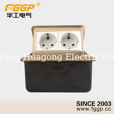 Hotel / Airport Double Floor Socket , European Standard Twin Floor Socket