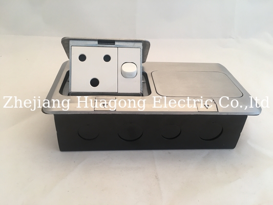 Long Life Pop Up 2 Gang Floor Outlet Aluminium Alloy Switched Floor Socket