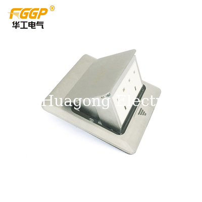White Double Ways UK Power Outlet Pop Up Floor Socket 13A With 2 Uk Plug
