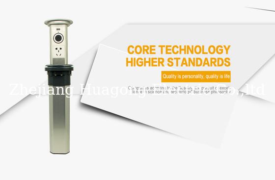Intelligent Motorized Pop Up Socket Surge Protector Retractable Power Strip Dual USB Charging