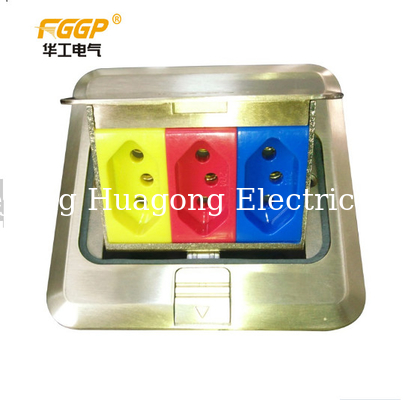 Ground Silver Waterproof Pop Up Floor Outlet , CE Pass Rj45 Floor Socket