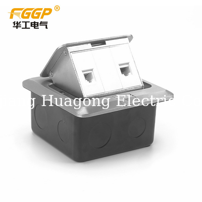 Aluminum Alloy Double Floor Mounted Pop Up Socket With RJ45 GCC Certificates