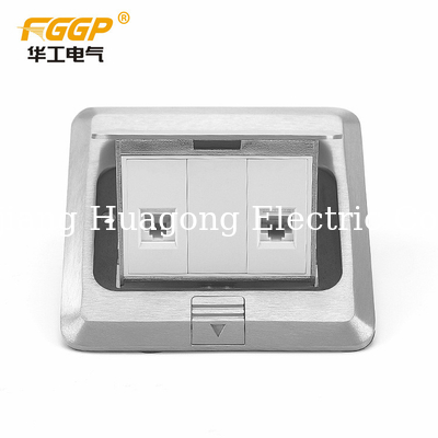 Aluminum Alloy Double Floor Mounted Pop Up Socket With RJ45 GCC Certificates