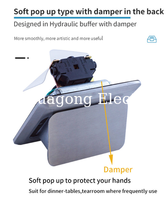16A Receptacle Pop Up Floor Socket 2 Pole Surge Protection